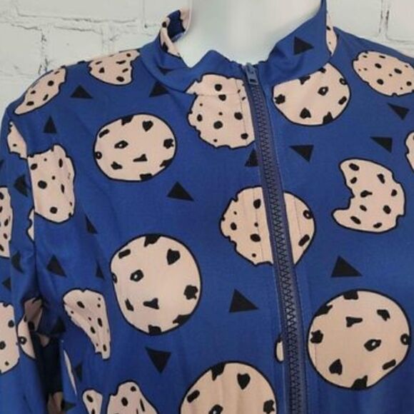 Women's Front Zip Onesie Cookies Large - Picture 2 of 4